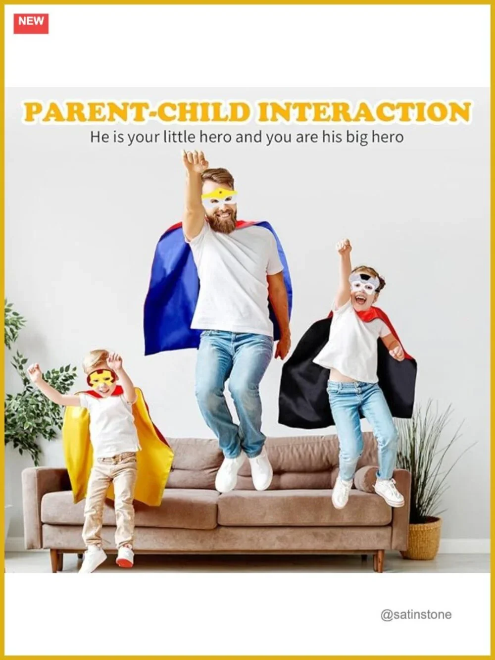 Superhero Capes & Masks Set for Kids 4-12, Satin Capes, Pretend Play Costume